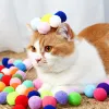 Toys Cat Toy Ball and Launcher Set Plush Ball Interactive Plaything Safe Pom Pom Balls for Indoor Cats Kitten Puppy Dog Pet Gifts