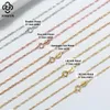 Rinntin 14k guld 925 Sterling Silver 15mm Twisted Singapore Rope Chain Diamondcut Thin Basic Necklace For Women Jewelry SC02 240422