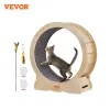 Toys VEVOR Cat Exercise Wheel Natural Wood Silent Running Toy Treadmill Roller Wheel with Detachable Carpet for Most Cats Pet Fitness