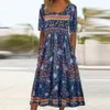 Plus Size Bohemian Dress for Women Clothing Summer Sexy Oversized Loose Long Skirt for Female Elegant Vestidos Rode 240409