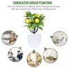 Dekorative Blumen 2pcs künstlicher Baumstopf Bonsai Topiary Pflanzen Grün in Töpfen für
