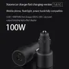 Chargers Xiaomi Mi Car Charger 100W MAX 1A1C Fast Charging Dualport USBA USBC Smart Device Fully Compatible With Light Effect Display