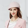 Berets herfst winter vrouwen hoeden elegante dame wol fedoras hoed kleine koepel vintage stijl cap n3056