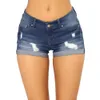 Été 4 couleurs Femmes Shorts denim Fashion Low Raist Sexy Sexy Ripped Cuffed Jeans S-2xl High Quality Clothing 240418