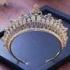 Takı Barok Lüks Gelin Kristal Taç Taçları Prenses Kraliçe Pageant Prom Rhinestone Tiaras Kafa Bandı Düğün Saç Aksesuarları