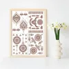 Brown Henna Temporary Tattoos Stickers Waterproof Lace Sexy Flower Henna Fake Tattoos Retro Mandalas Wedding Festivals Party Supplies DIY on Body Face Arm