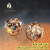 Earrings VITICEN Original Real 18K Gold Moissanite Diamond Earrings Authentic AU750 Present Exquisite Gift For Woman Female Fine Jewelry