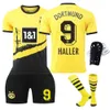 Soccer Sets/tracksuits Tracksuits 2324 Dortmund Home 11 Royce Jersey 9 Alai 22 Bellingham Kids' Set