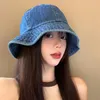 Boinas retro harajuku estilo jeans caçadores de baldes para mulheres primavera e verão viagens versáteis moda solar protetor solar cúpula Caps Men