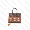 Bolsas de grife H2024 New Color Solid Small House Bag Tecture Textura Faubourg Bag Crocodiles Bacs Padrão