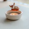 Candle Holders Creative Cute Sleeping Ceramic Holder Cartoon Resin Ornaments Tealight Bar Dining Table Decor