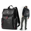 Sacs crocodile en cuir authentique en cuir masculin ordinateur portable pour hommes sacs de voyage en cuir mâle sacs de jour pour work man designers sac à dos