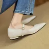 Chaussures décontractées pointues Femmes Simple Flats French Style One STRAP SHIETSKIN SPRING ATUNT Slip on