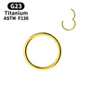 G23 Anneaux de nez couleurs mixtes Clips de carrosserie Cerceau pour femmes hommes cartilage Piercing Bijoux segment lèvre Earl L Ring 240407