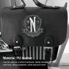 Bags Wednesday Aesthetic Backpack For Teens Y2K Gothic Preppy Backpack Japanese Leather Book Bag Wensday Backpack R5F0