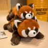CUDIONS Raccoon Wild Forest Animal Doll Plush Toy fylld röd panda som sitter