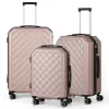 Set da 3 pari bagagli neri set ABS Light Trolley Bagage Rolling Suitcase con serratura TSA