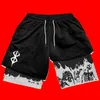 Y2K Summer Men Streetwear Anime Canda High tamanho de tamanho respirável calça curta Treinando fitness trep shorts roupas 240412