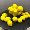 Decoración de fiestas 12 PPC Lemones artificiales Realistas Fuits de frutas de fruta para la mesa de la cocina en el hogar