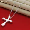 المعلقات 925 Sterling Silver Droplets Cross Presant Necklace 18 بوصة سلسلة للمرأة مجوهرات مشاركة الزفاف