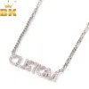 Kettingen tbtk Custom Crystal Mini Name Letter Personaliseerde nummers Iced Cz met Cubaanse ketting ketting voor vrouwen Hiphop sieraden