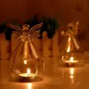 Candles 1PC Cute Angel Glass Crystal Hanging Tea Light Candle Holder Home Decor Candlestick Home Room Family Decor Accessories