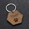 Hondentag gratis aangepaste naam id tags houten kragen huisdieren gepersonaliseerde gegraveerde houten honden kraag pet accessoires