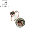 Anneaux ethshine 925 STERLING Silver Custom Projection Photo Ring le mariage Mémoire de mariage Bridal Romantique Rings pour femmes Cadeaux d'amis