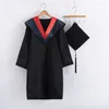 Ensembles de vêtements 2024 Unisexe Graduation Uniforme Trencher Cap Dress School University Bachelor Costume Baccalauréat robe