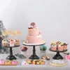 Bakeware Tools 3st Cake Stand Tall Stands för dessertbord Perfekt Display Wedding Graduation Party Black