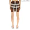 High -end Buurberlyes -kostuums voor vrouwen mannen dames plaid zijden shorts senior merk casual zomer designer shorts