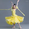 Scene Wear Children Modern Dance Costumes For Girls National Standard Waltz Professional Ballroom Competition Dress DN17584