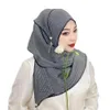 Women Muslim Islamic Rhinestone Hijab Long Scarf Shawls Malaysia Headband Hair Cover Turban Shayla Arab Dubai Accessories 240410