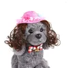 Accessoires de vêtements pour chiens Pet Princess Hat Sun Teddy Shih tzu Wig Cat et universel