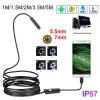 Cameras 5.5mm 7mm Endoscope Camera 1M/1.5M/2M/3.5M/5M Flexible IP67 Waterproof Inspection Borescope Camera For Android 6 LEDs Adjustable