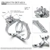 Con pietre laterali Shuangr Fashion Silver Coloy Couple Rings 2 Pcs Cryccon Crystal Set Uomini Bague di gioielleria da sposa