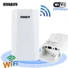 Routers VSVABEFV Routeur WiFi sans fil extérieur 1 km pont wifi 300 Mbps Routeur CPE sans fil avec adaptateur POE 24V pour la caméra IP