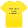 Eu tenho o rosto de eu não fui, mas fiz camisetas espanholas de mujer tshirts top shirts básicos camisetas de algodão casual 240409