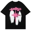 T-shirts masculins 2024 Goth Men Shirt Streetwear Star Shadow Graphic T-shirt Hip Hop surdimension