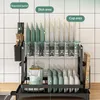 Kitchen Storage Dish Organizer Rack Multifunctional Rust-Proof Carbon Steel Preparedness Filter Durable For Counter