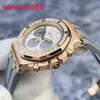Heren AP Polshorloge Epic Royal Oak Series 26231 OR Womens 18K Rose Gold Original Diamond Panda Face 37mm automatisch mechanisch horloge