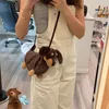 Carto Dachshund forma de cão de ombro de pelúcia para mulheres kawaii simulati animal crossbody bolsa designer ladies mini menger u0al#