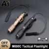 SCOPES WADSN M600 M600C WADSN Taktik Av Silah İzci 20mm Picatinny Rail Tüfek Tabancası Aksesuarları için Güçlü El feneri