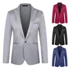 Men's Suits Men Blazer Soft Texture Unique Cutting Long Sleeve Single Button Formal Business All-Match