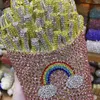 Totes Xiyuan Pries Fries Form Crystal Evening Bag Beaded Day Clutches Lady Wedding Purse Rhinestones Handväskor Kopplingsväskor för kvinnor