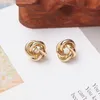 Серьги для стадаров для женщин Rock Smooth Small Metal Twist Flower Cerrings Punk Party Jewelry Day Day Gift Bijoux 240408