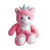 Exquis super mignon bouclé roi pingouin toys animaux beaux beaux jouets de chat en peluche violet rose bleu rose bleu