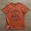 Men's T Shirts 2024 Summer American Retro Short Sleeve O-neck Letter Motorcyce Printed T-shirt Simple Cotton Washed Casual Tops