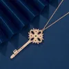 Роскошные тифенни дизайнерские бренды подвесные ожерелья T Семейный колье с ключом v Золото полное алмазное снежинка Простые и стиль свитера