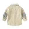 T-shirts Baby garçons chemises à manches longues Blouse d'école à manches longues Cordigoy Boys Cardigan Kids White Shirt for Toddler Boys Blouse Enfants Tops Automne